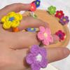 1pc A Handmade Crocheted Ring, Featuring a Yarn-Woven Flower Ring (Random color).