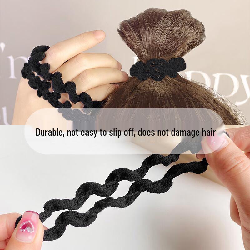Premium Black Hair Ties (6 Pcs)