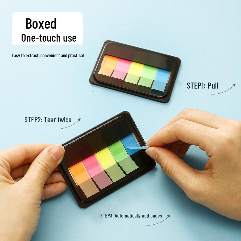 Transparent Sticky Note Strips: Fluorescent Color Arrows, Strong Adhesive, Reusable Index Stickers