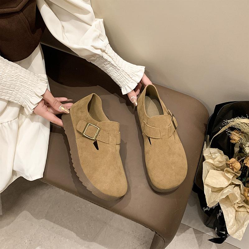 Women's Shoes 2025 New Spring and Autumn Fashionable Versatile Foreign Style One-pedal Single Shoes Japanese Ugly Cute Shoes Doudou Shoes