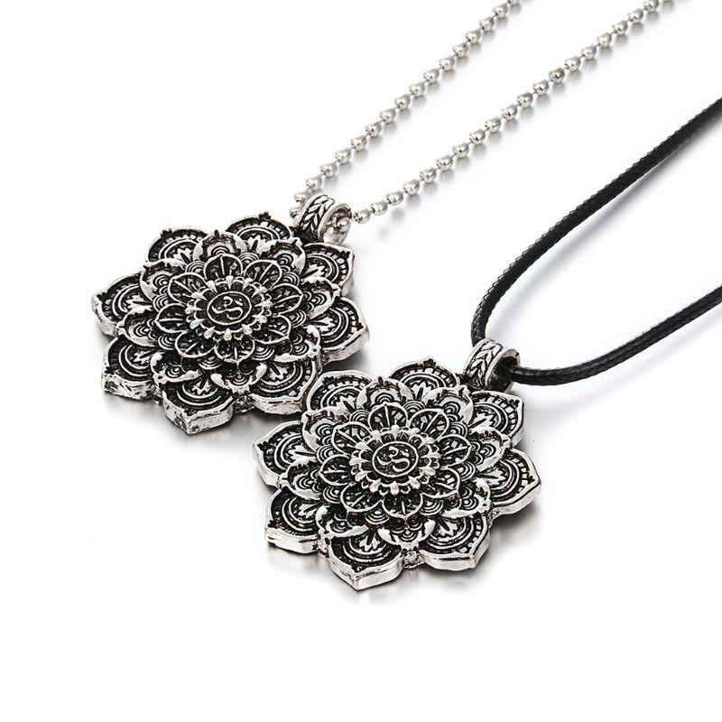 Pretty Yoga Mandala Pendant Necklace Tibetan Buddhist All-match Gift for Mothers