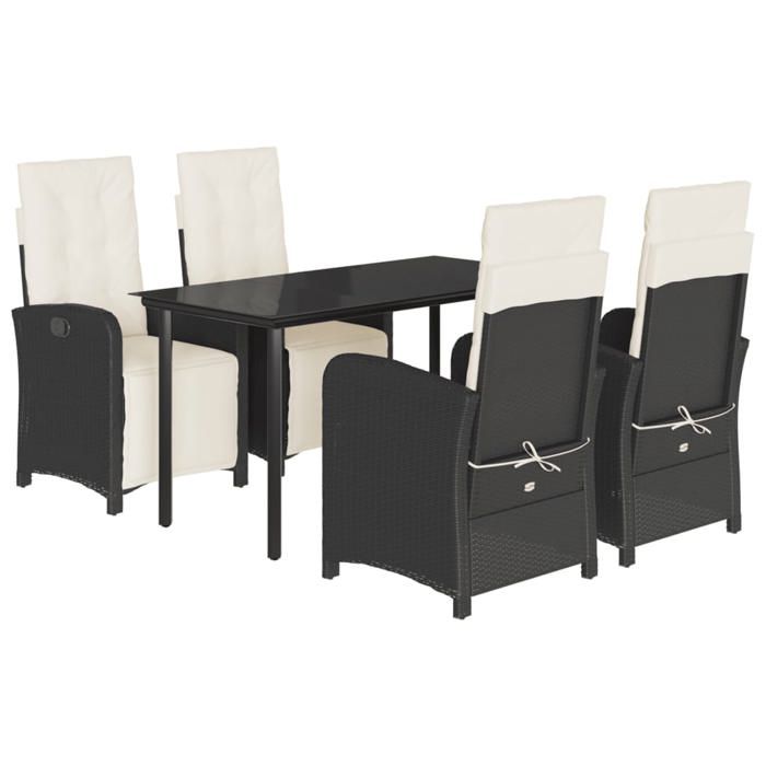 VidaXL Ensemble à Manger de Jardin avec Coussins 5pcs, Table et Chaise de Terrasse, Meubles de Patio, Mobilier d'Extérieur, 3212523