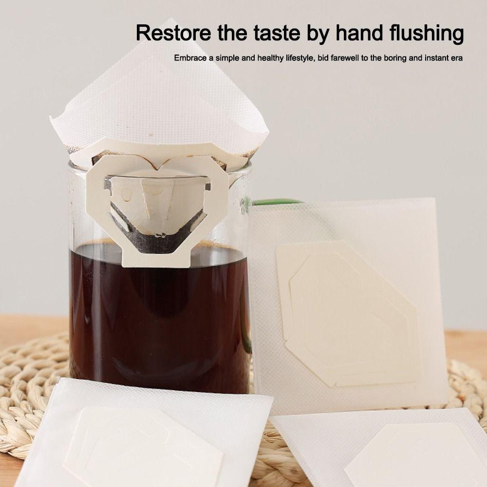 30Pcs V-Shaped Coffee Filter Disposable Eco-Friendly Coffee Powder Filter Bag with Hanging Ears Paper Filters