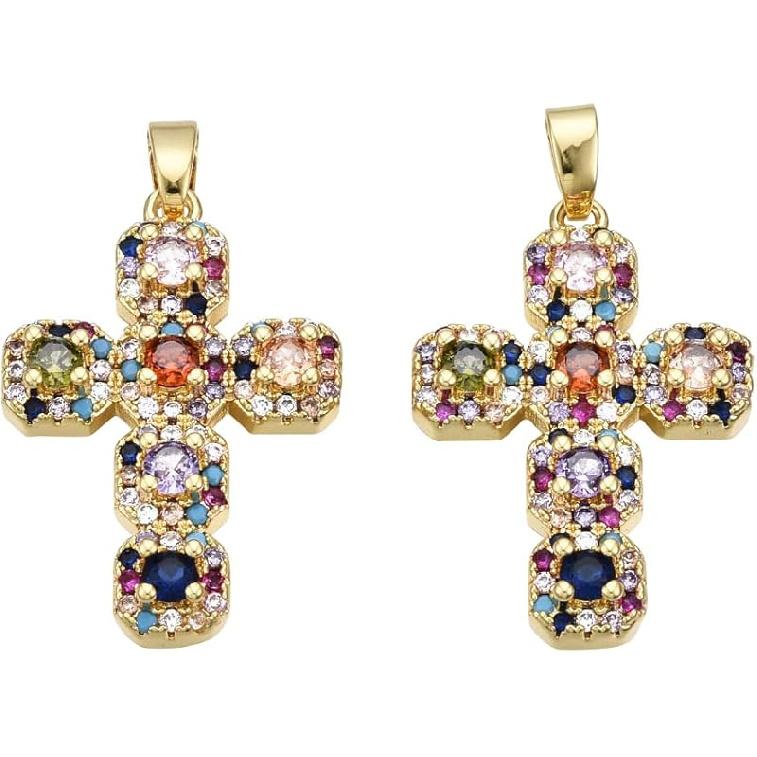 Ipotkitt 5Pcs Heart with Star Brass Micro Pave Cubic Zirconia Diffuser Locket Charm Pendants Openable Ornaments for DIY Making - 19.5x22.5mm