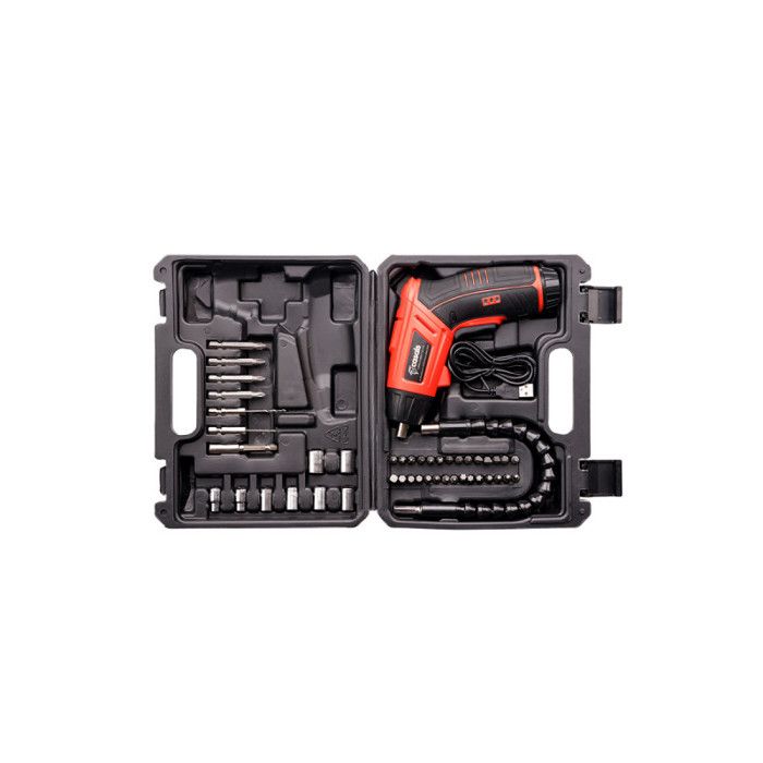 Tournevis sans fil - CASALS - 3,6V - Batterie rechargeable - Coffret 34 embouts - Léger et ergonomique