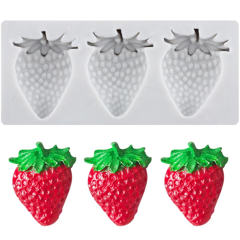 Fruit Silicone Molds Cherry Strawberry Pineapple Fondant Mold Cake Decorating Tools Cupcake Topper Chocolate Candy Craft Gum Paste Polymer Clay