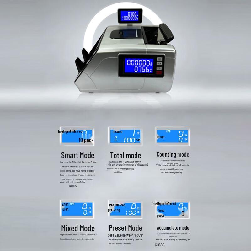 FLYER FL0766B Dual Display Voice Bill Counter CN plug (adapter included)