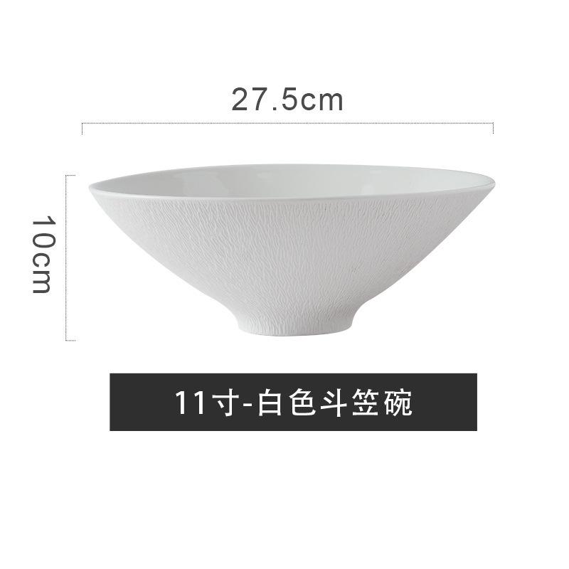 Japanese Hat Bowl Creative Noodle Bowl Restaurant Large Soup Bowl Commercial Ceramic Tableware Dessert Bowl