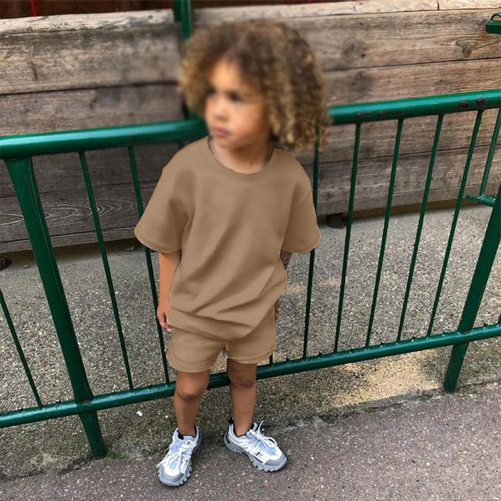 Kid Patriotic Outfit - Short Sleeve & Shorts 2-Piece Set For Boy And Girl