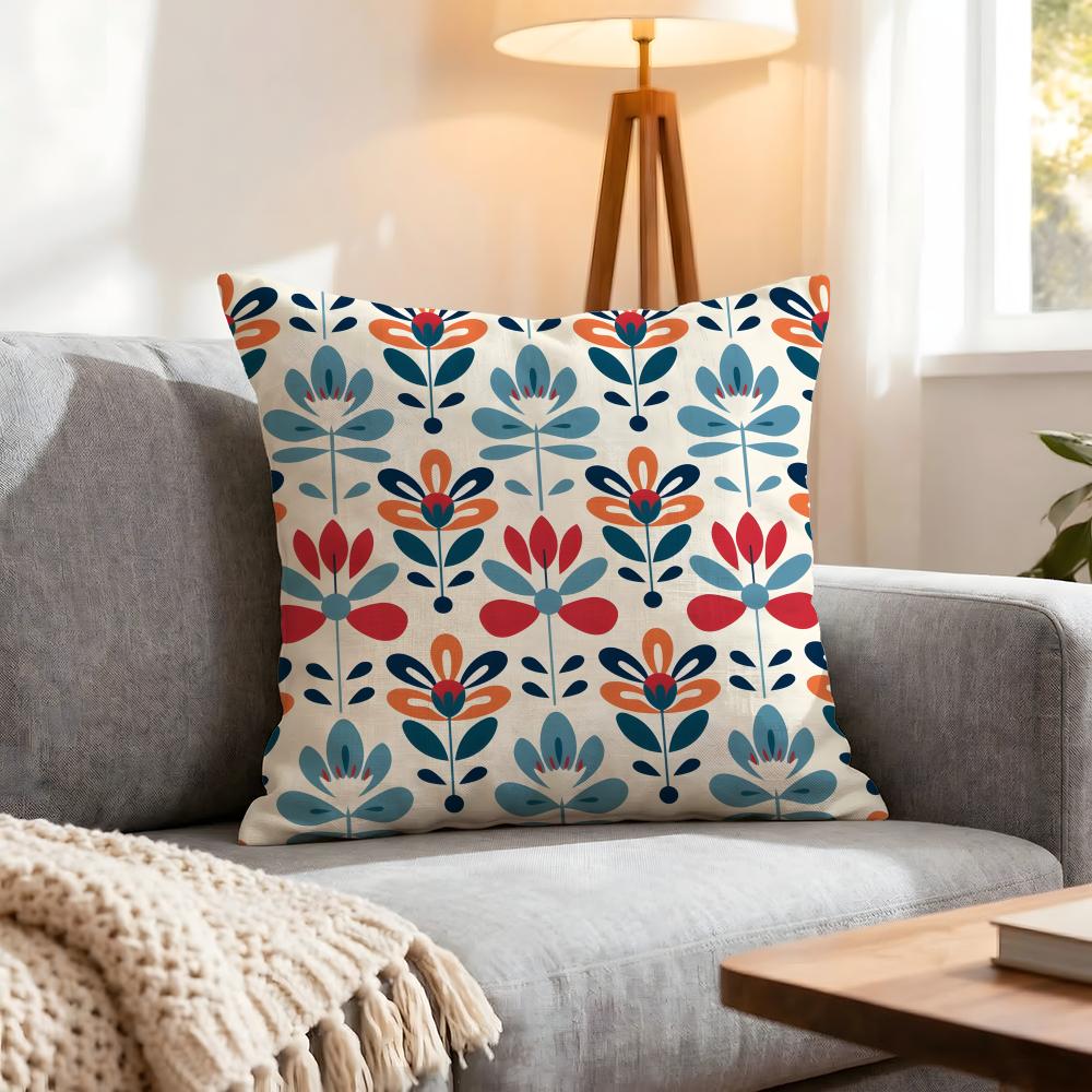Pattern Scandinavian Floral Cushion Cover 1Pcs Decorative Covers Soft Cushion Case For Sofa Couch Decor 40X40 45X45 Pillowcases