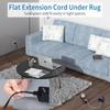 Long Extension Cord 15 Ft, NTONPOWER Ultra Thin Flat Extension Cord Under Carpet, Rug, Door, 3 Outlets Flat Plug Power Strip with 3 USB, Wall Mount,