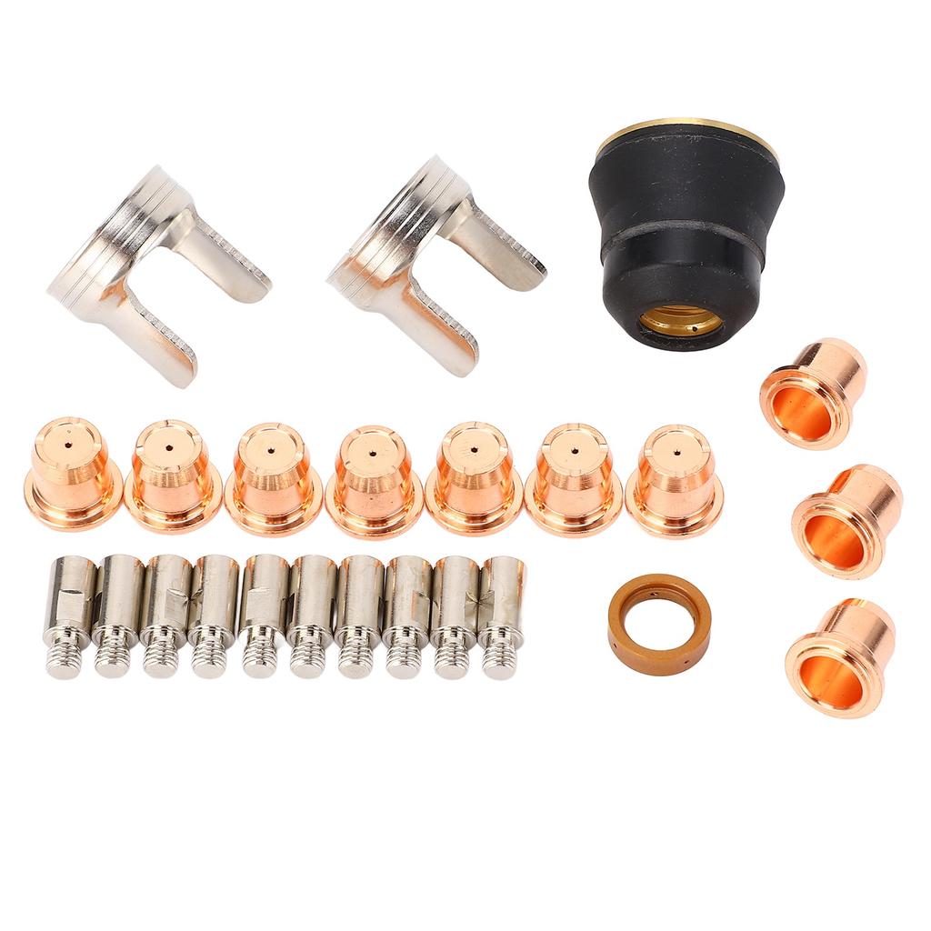 24Pcs Plasma Cutting Torch Tip Kit Consumables for IPT‑60 PT‑60 IPT‑40 Cutter Electrode Shield Cap Stand Off Swirl Ring