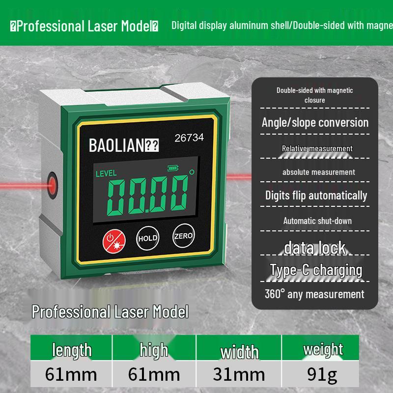 Cyfrowy laser liniowy i inklinometr Baolian