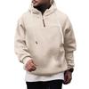 Herren Winter Hoodie Reißverschluss Halboffen Stehkragen Einfarbig Locker Pullover Sport Top Elastische Bündchen Halten Warm Alltagskleidung