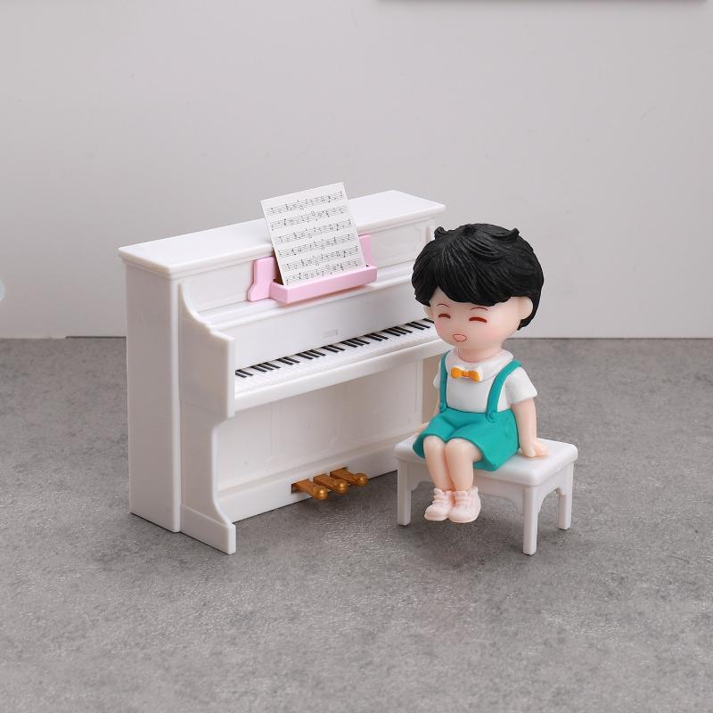 1 Set Dollhouse Cute Simulated Piano Furniture Model Toy Miniature Musical Instruments Doll House Playhouse Scene Accessories