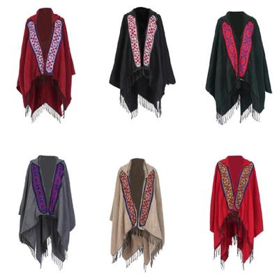 Colorful Flowers Pattern Shawl Traditional Ethnic Shawl Bohemian Ethnic Shawl for Women's Outdoor Wear