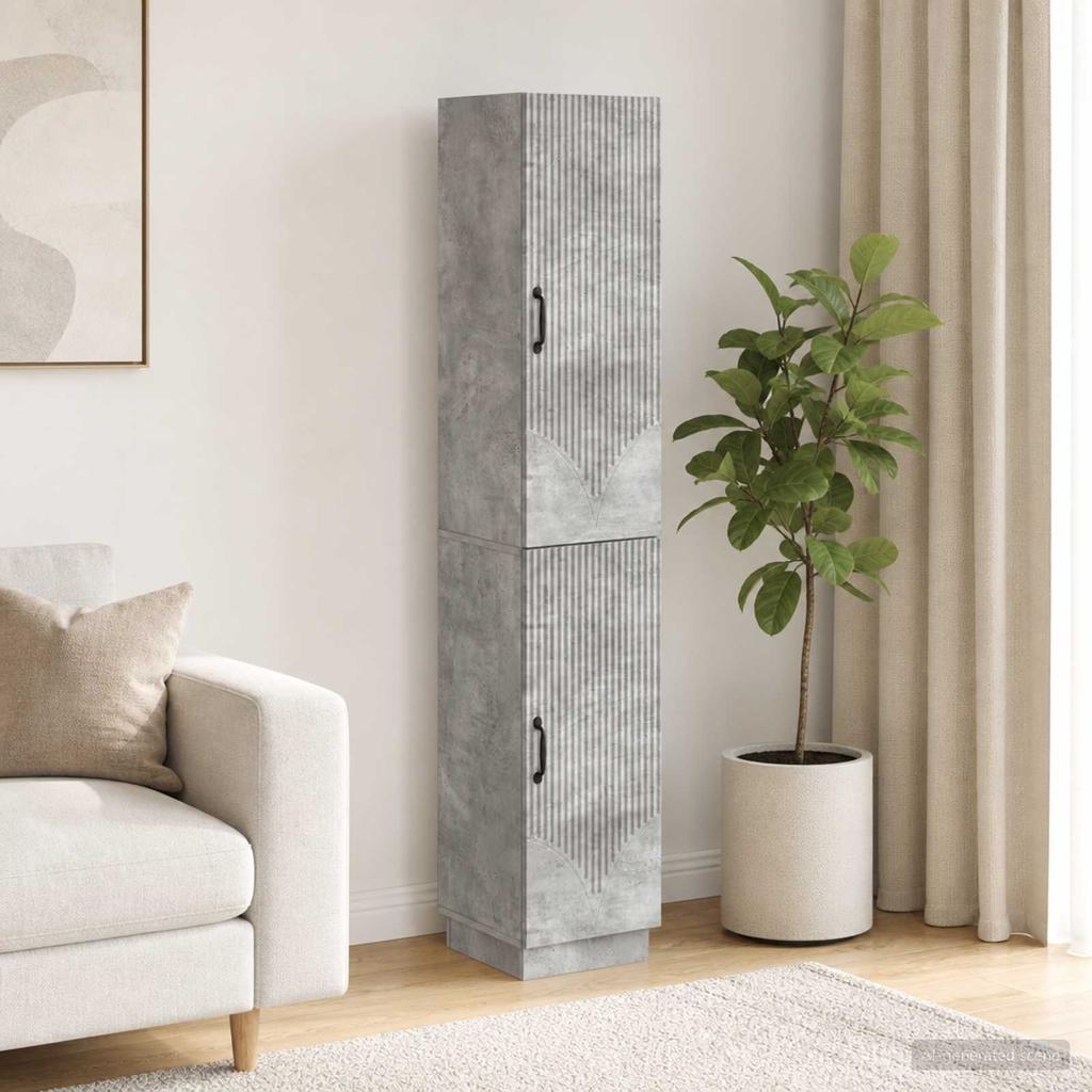 Cabinet Set 2 pcs Concrete Grey Wood Based Material