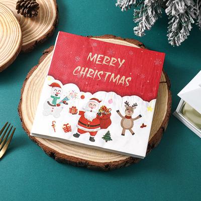 20pcs/Pac 33*33cm 2-Ply Disposable Party Napkin Christmas Pattern