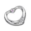 TIFFANY&Co. Open Heart Necklace Silver925/Pink Sapphire 2.1g Women Used