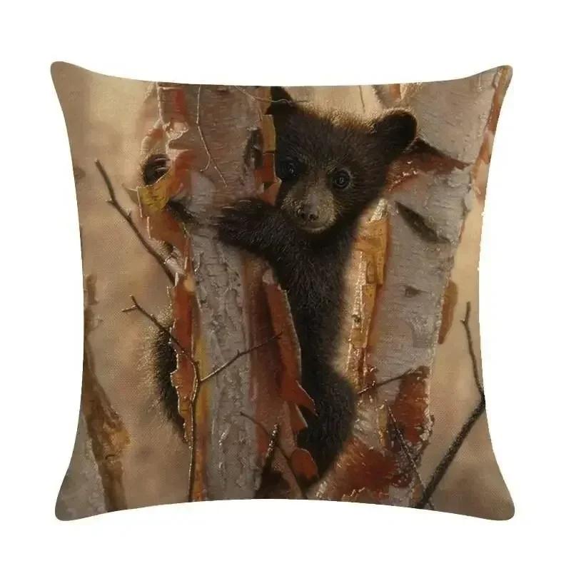 

Наволочка с животным принтом Тигр Орел Волк Медведь Наволочка Домашнее украшение Спальня Детская комната Гостиная Диван Подушка Чехол 66x66cm