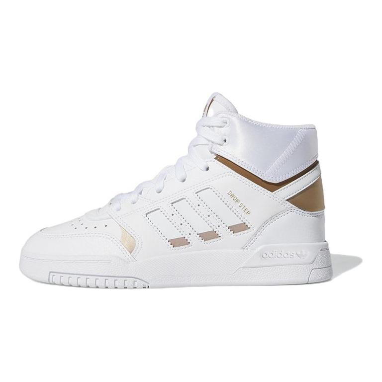 adidas Originals Drop Step Pelle Comode Resistenti Scarpe da Skate High-Top Sneakers Bambino Bianche EF7155