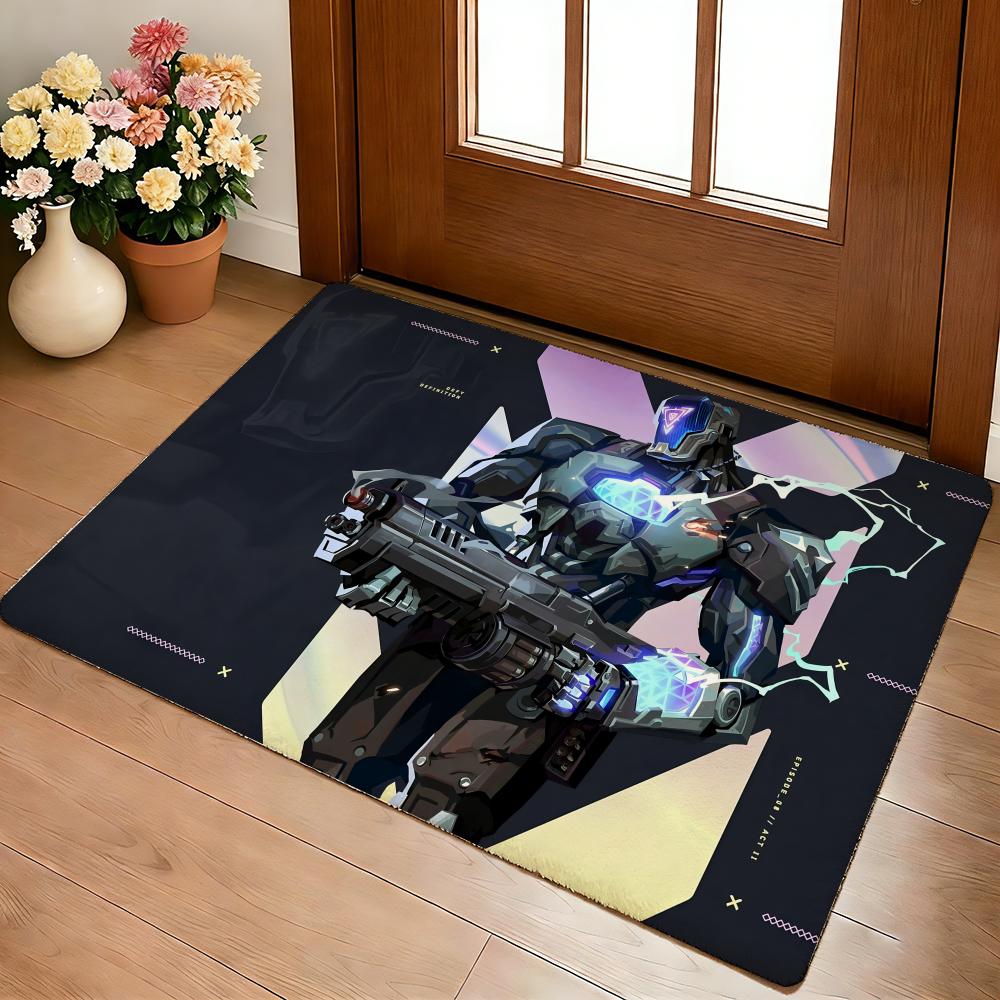 Game V-ValorantS Cool Floor Mat Cozy Flannel Soft Thick Non-Slip Mat For Living Room Bedroom Kitchen Decor Rugs