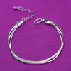 Fashion Anklets For Women 925 Silver Jewelry Classic Three Row Snake Chain Foot Accessories Lady Party Presents