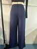 European & American Women's High-Waist Straight-Leg Business Casual Pants - Solid Color Draped Style (2026)