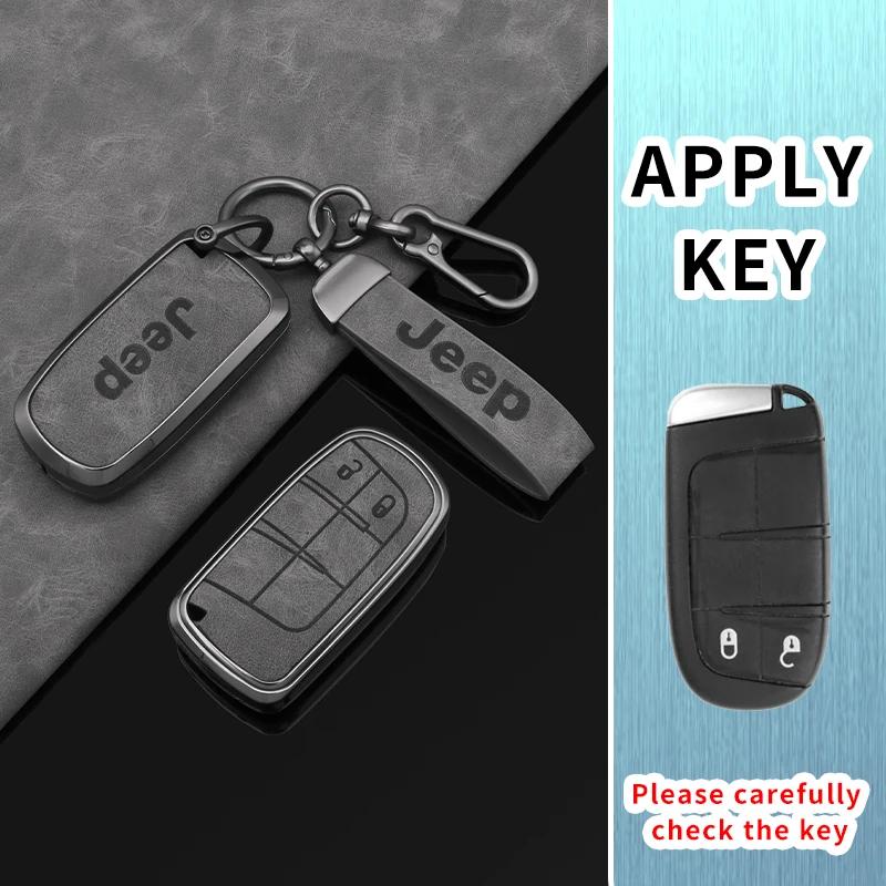 Für Jeep Zinklegierung Leder Auto Schlüsselhülle Abdeckung Schale Für Jeep Renegade Wrangler Patriot Grand Cherokee WK2 KL Compass Liberty
