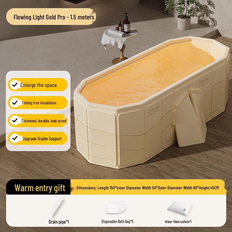 Foldable Full Body Bath Tub for Adults & Couples - Compact Household Bath Basin & Children's Sitz Bath