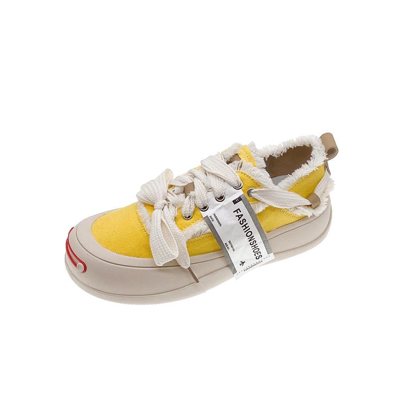 

Потертые парусиновые туфли женские новые модные универсальные одинарные туфли на толстой подошве индивидуальные туфли для доски дышащие белые туфли женские брендовые 39