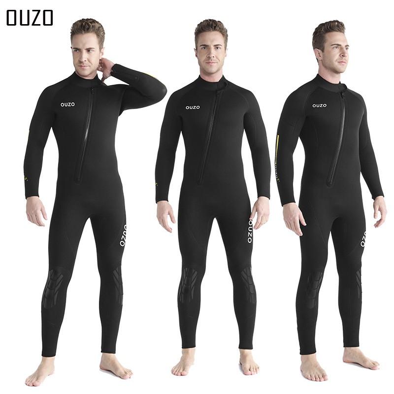 5mm Diving Suit Men s Long-sleeved Trousers One-piece Thick Thermal Swimsuit Surfsuit Manufacturer 2XL