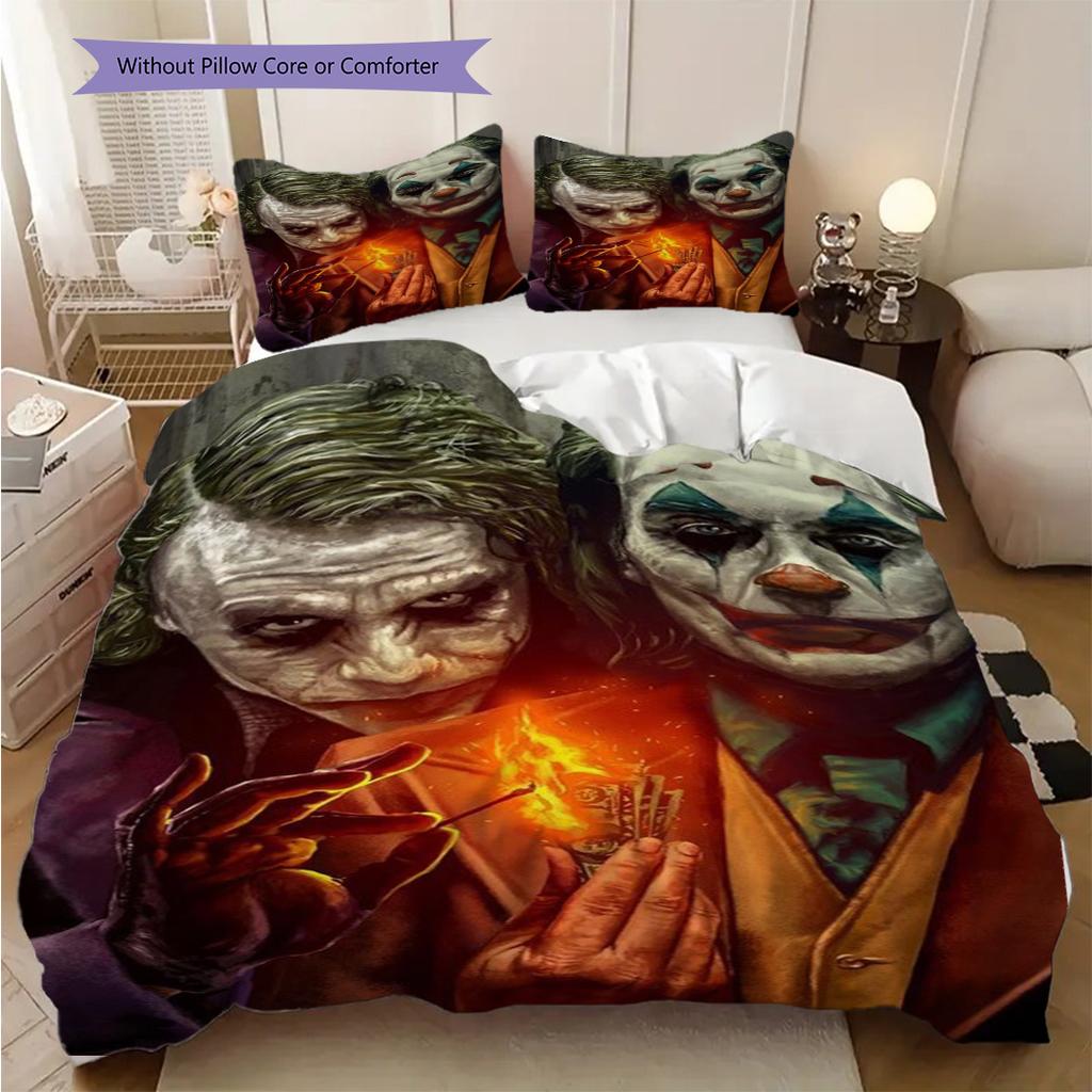 Joker'S Fiery Encounter Threepiece Set 1 Duvet Cover 2 Pillowcase Without Core Bedding Set Duvet Cover And Pillowcase Soft And Comfortable