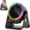 MRMORALE Wireless Induction Speaker, Multifunctional Bluetooth Phone Holder with RGB Light & 360° Rotation, HD Surround Sound, Compatible with