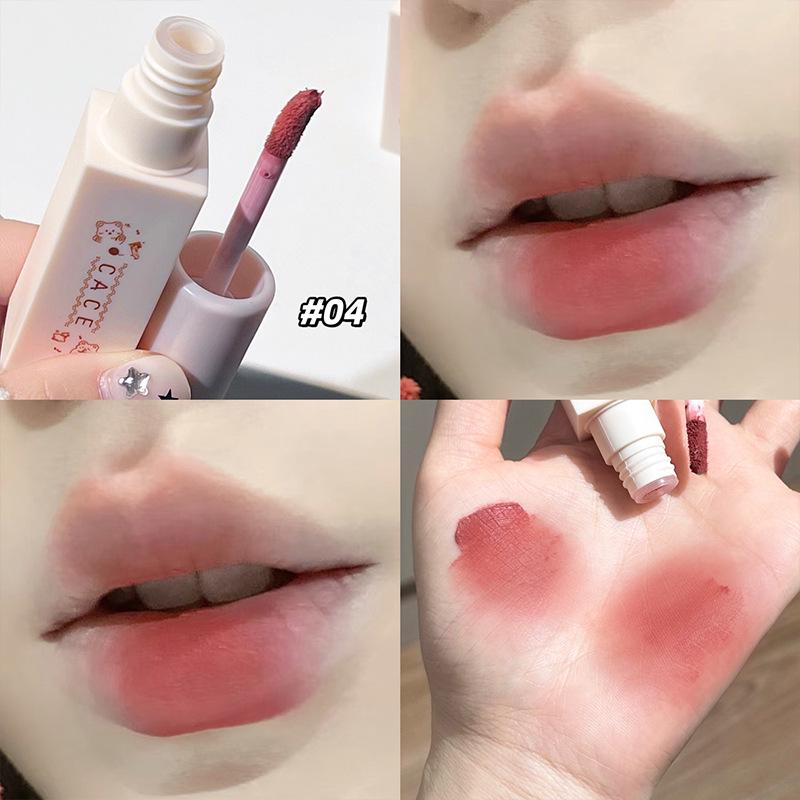 CACE Süßer Bär Cremiger Mattes Lippen-Schlamm: Hohe Pigmentierung, Nicht austrocknend, Feine Textur, Beliebte Farben.