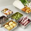 Thickened Square Plate Stainless Steel Rectangular Food Storage Pan With Lid Commercial Dish Tray Freshing Lunch Box Container