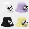 Childrens Cotton Sun Hat With Plush Panda Decoration For Summer Outdoor Play