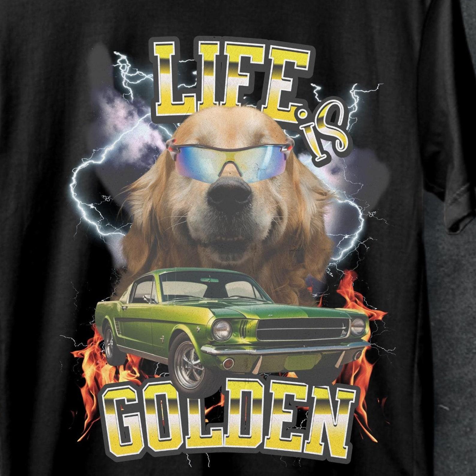 Golden Retriever T-Shirt: Dog Mom Life is Golden Tee 2XL