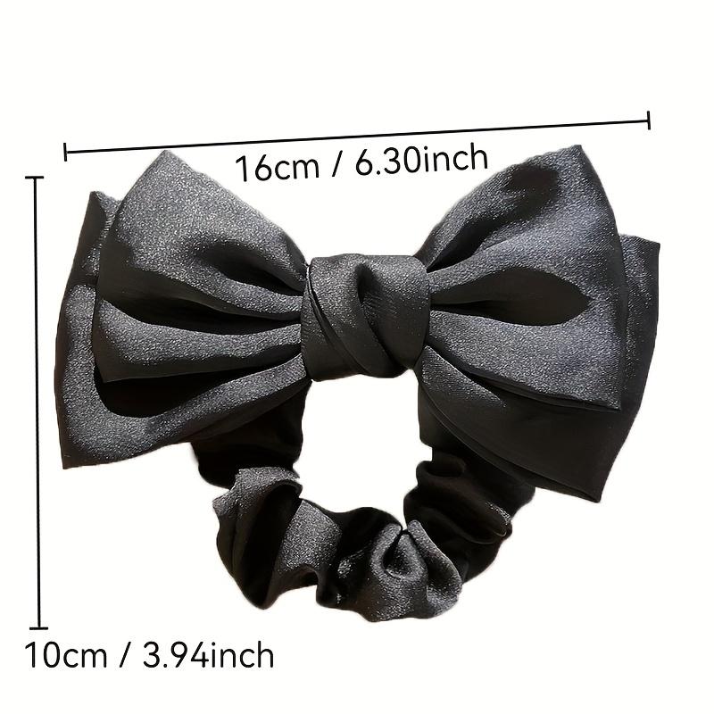 1 Stück Französisches Schleifen-Scrunchie Elastisches Haargummi mit Band Flattern Luxuriöses Strukturiertes Accessoire für den Täglichen Gebrauch Haarschmuck