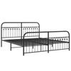 Metal Bed Frame with Headboard and Footboard Black 183 X 213 Cm