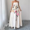 Summer European Style Fashion Casual Print Maxi Dress Women Clothing