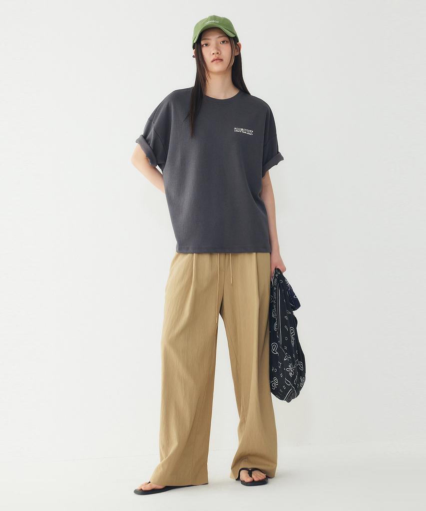 STUDIO TOMBOY Unique Lettering Short Sleeve T-Shirt_Dark Gray 9176222994