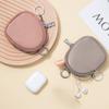 Portable Mini Coin Purse Zipper with Key Ring Card Holoder Wallet Solid Color Handbags