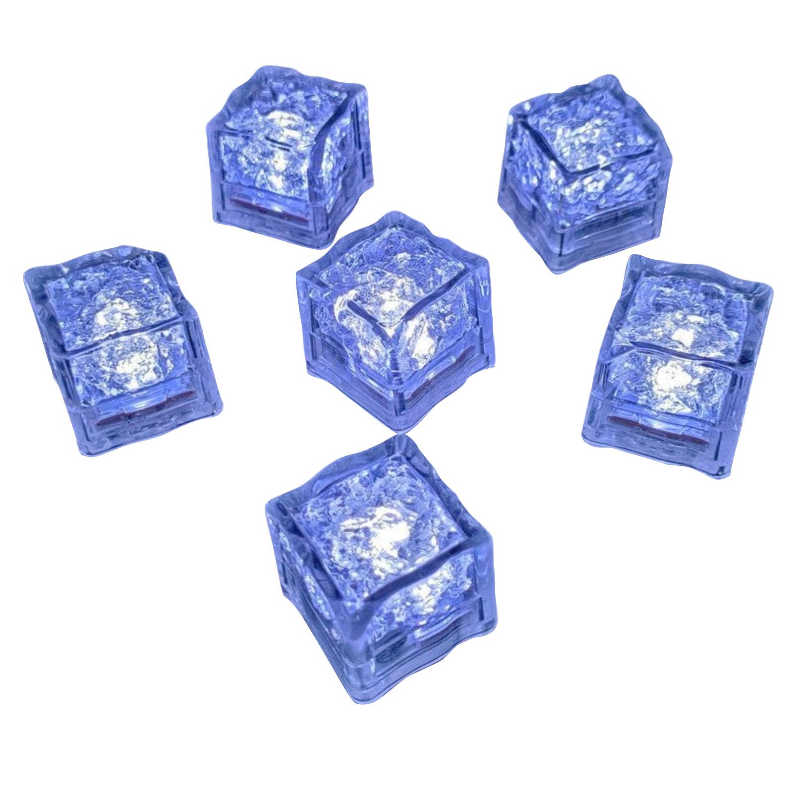 

12pcs LED Light Up Ice Cubes Reusable Beverage Cooling Cubes Battery Operated Party Drink Accessories белый