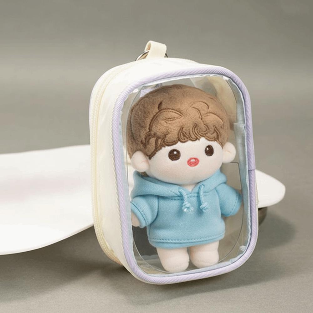 Display Doll Storage Bag Portable Outdoor Doll Display Bag 10cm Transparent Doll Bag  Plush Doll