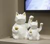 Natura Style Maneki-neko (Lucky Cat) Figurine, Stylish Nordic Style Decor (Small, White)