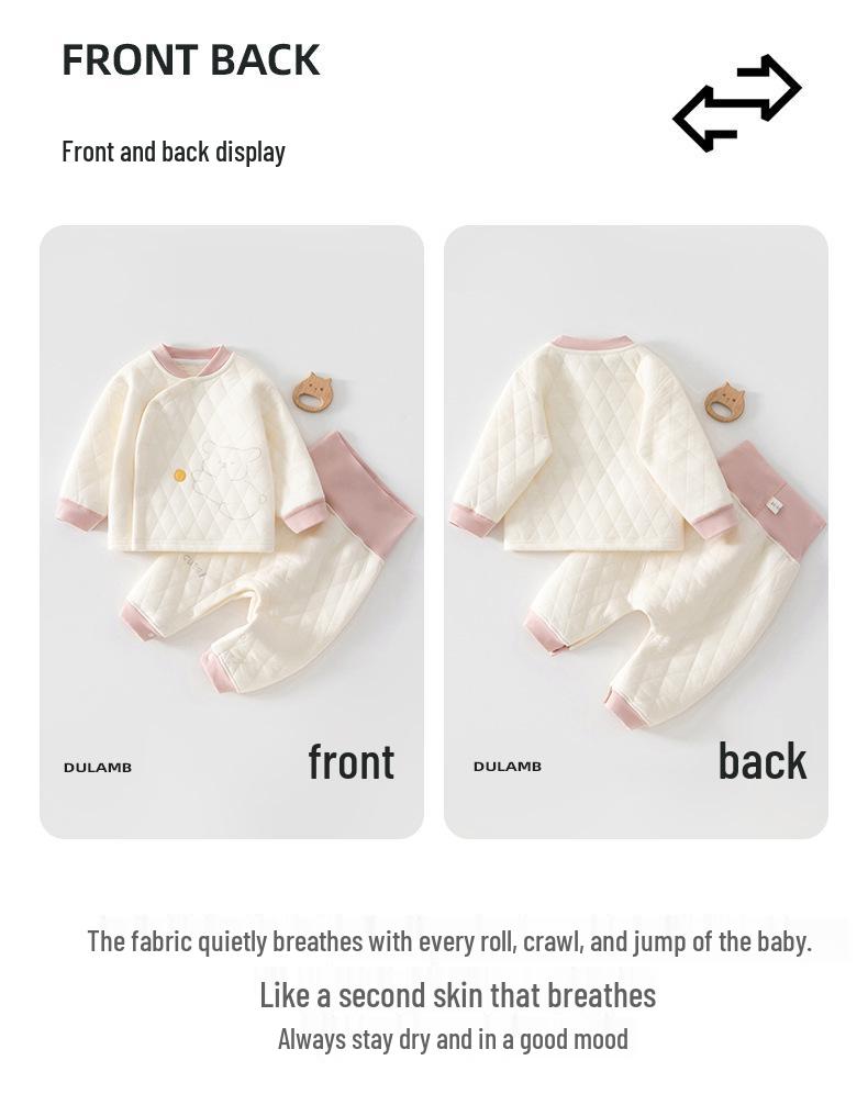 Set di abbigliamento Autunno/Inverno a vita alta per neonati e bambini piccoli: Intimo per Bambini in 2 Pezzi