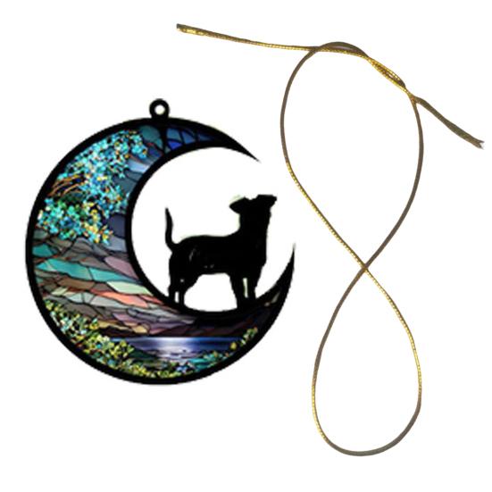 Pamiątkowy łapacz słońca dla psa ze smyczą Spersonalizowany ręcznie robiony łapacz słońca po utracie zwierzęcia Wiszący wisiorek Prezent z wyrazami współczucia