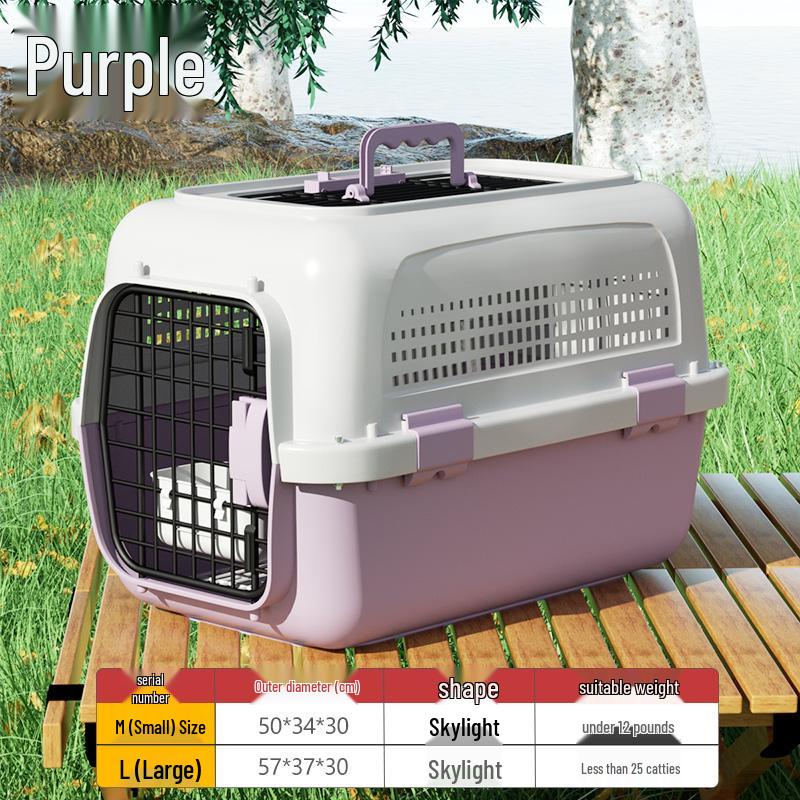 Portable Pet Carrier Cage for International Air Travel - Suitable for Cats and Small to Large Dogs