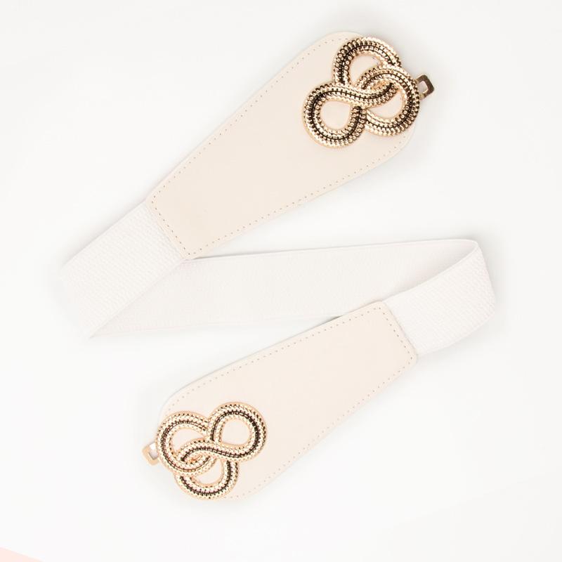 Ladies Elastic Belt Retro Twist Buckle Court Wide Waist Seal With Skirt Coat Decorative Belt